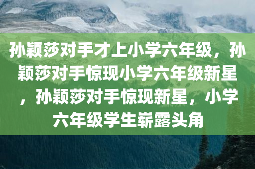孙颖莎对手才上小学六年级，孙颖莎对手惊现小学六年级新星，孙颖莎对手惊现新星，小学六年级学生崭露头角