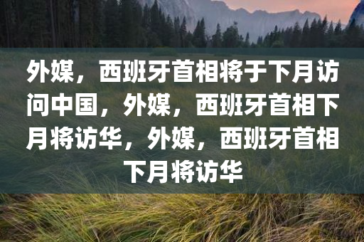 外媒，西班牙首相将于下月访问中国，外媒，西班牙首相下月将访华，外媒，西班牙首相下月将访华