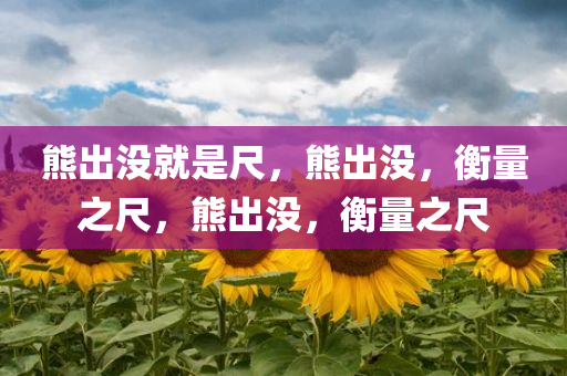 熊出没就是尺，熊出没，衡量之尺，熊出没，衡量之尺