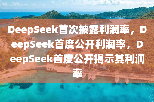 DeepSeek首次披露利润率，DeepSeek首度公开利润率，DeepSeek首度公开揭示其利润率