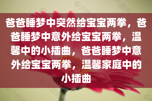爸爸睡梦中突然给宝宝两拳，爸爸睡梦中意外给宝宝两拳，温馨中的小插曲，爸爸睡梦中意外给宝宝两拳，温馨家庭中的小插曲
