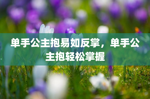 单手公主抱易如反掌，单手公主抱轻松掌握