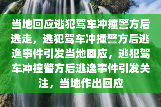 当地回应逃犯驾车冲撞警方后逃走，逃犯驾车冲撞警方后逃逸事件引发当地回应，逃犯驾车冲撞警方后逃逸事件引发关注，当地作出回应