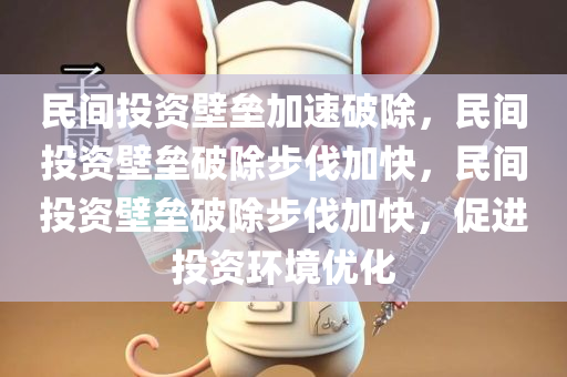 民间投资壁垒加速破除，民间投资壁垒破除步伐加快，民间投资壁垒破除步伐加快，促进投资环境优化