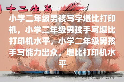 小学二年级男孩写字堪比打印机，小学二年级男孩手写堪比打印机水平，小学二年级男孩手写能力出众，堪比打印机水平