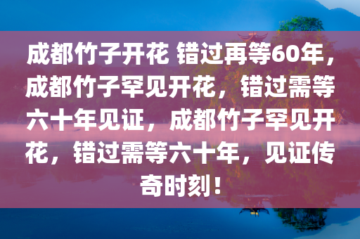 成都竹子开花 错过再等60年，成都竹子罕见开花，错过需等六十年见证，成都竹子罕见开花，错过需等六十年，见证传奇时刻！