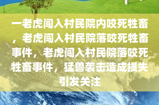 一老虎闯入村民院内咬死牲畜，老虎闯入村民院落咬死牲畜事件，老虎闯入村民院落咬死牲畜事件，猛兽袭击造成损失引发关注