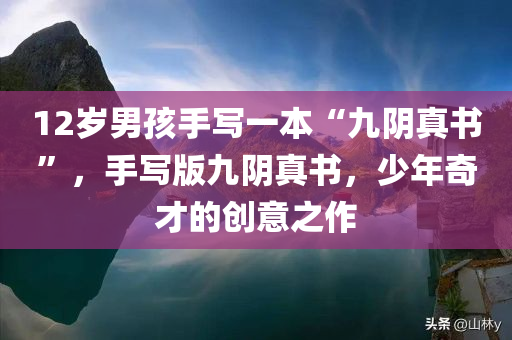 12岁男孩手写一本“九阴真书”，手写版九阴真书，少年奇才的创意之作