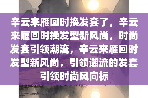 辛云来雁回时换发套了，辛云来雁回时换发型新风尚，时尚发套引领潮流，辛云来雁回时发型新风尚，引领潮流的发套引领时尚风向标
