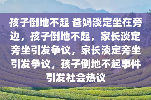 孩子倒地不起 爸妈淡定坐在旁边，孩子倒地不起，家长淡定旁坐引发争议，家长淡定旁坐引发争议，孩子倒地不起事件引发社会热议