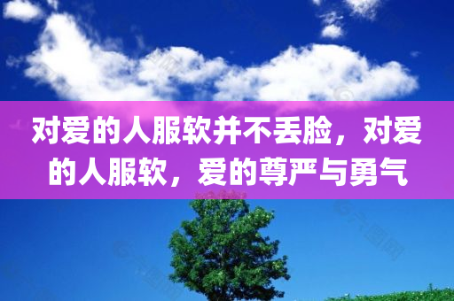 对爱的人服软并不丢脸，对爱的人服软，爱的尊严与勇气