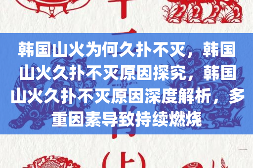 韩国山火为何久扑不灭，韩国山火久扑不灭原因探究，韩国山火久扑不灭原因深度解析，多重因素导致持续燃烧