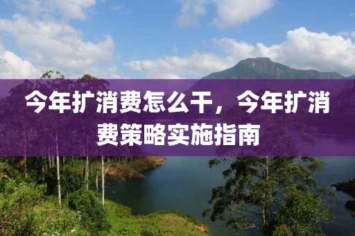 今年扩消费怎么干，今年扩消费策略实施指南