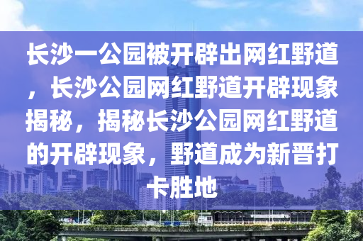 长沙一公园被开辟出网红野道，长沙公园网红野道开辟现象揭秘，揭秘长沙公园网红野道的开辟现象，野道成为新晋打卡胜地