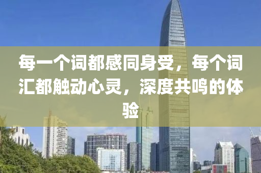 每一个词都感同身受，每个词汇都触动心灵，深度共鸣的体验
