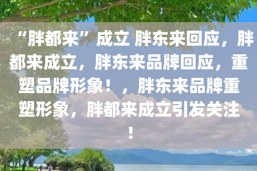 “胖都来”成立 胖东来回应，胖都来成立，胖东来品牌回应，重塑品牌形象！，胖东来品牌重塑形象，胖都来成立引发关注！