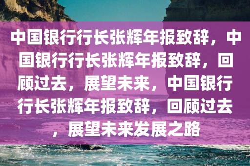 中国银行行长张辉年报致辞，中国银行行长张辉年报致辞，回顾过去，展望未来