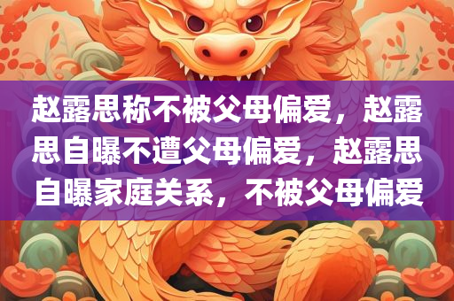 赵露思称不被父母偏爱，赵露思自曝不遭父母偏爱，赵露思自曝家庭关系，不被父母偏爱