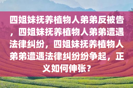 四姐妹抚养植物人弟弟反被告，四姐妹抚养植物人弟弟遭遇法律纠纷，四姐妹抚养植物人弟弟遭遇法律纠纷纷争起，正义如何伸张？