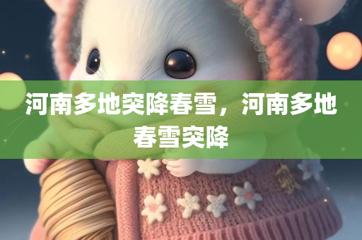 河南多地突降春雪，河南多地春雪突降
