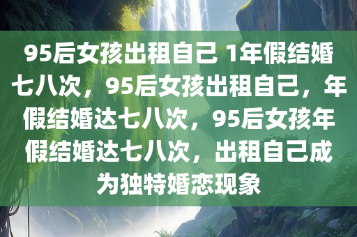 95后女孩出租自己 1年假结婚七八次，95后女孩出租自己，年假结婚达七八次，95后女孩年假结婚达七八次，出租自己成为独特婚恋现象