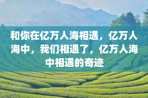 和你在亿万人海相遇，亿万人海中，我们相遇了，亿万人海中相遇的奇迹