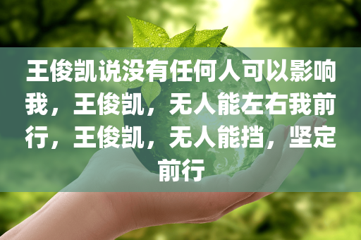王俊凯说没有任何人可以影响我，王俊凯，无人能左右我前行