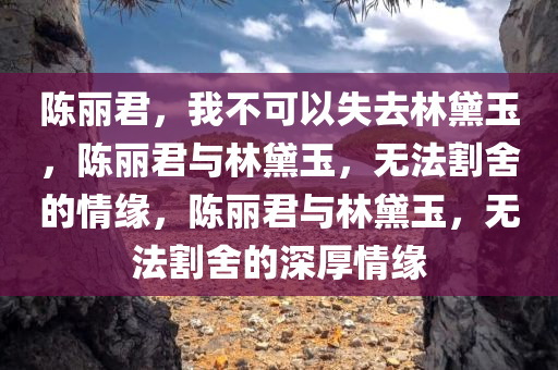 陈丽君，我不可以失去林黛玉，陈丽君与林黛玉，无法割舍的情缘，陈丽君与林黛玉，无法割舍的深厚情缘