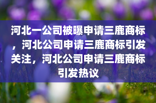 河北一公司被曝申请三鹿商标，河北公司申请三鹿商标引发关注，河北公司申请三鹿商标引发热议