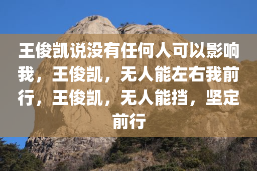 王俊凯说没有任何人可以影响我，王俊凯，无人能左右我前行，王俊凯，无人能挡，坚定前行