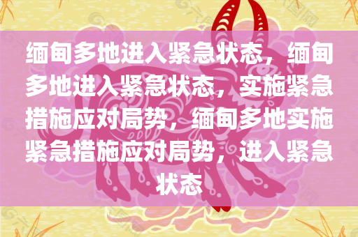 缅甸多地进入紧急状态，缅甸多地进入紧急状态，实施紧急措施应对局势，缅甸多地实施紧急措施应对局势，进入紧急状态