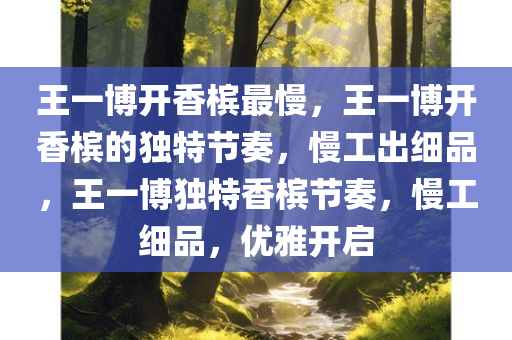 王一博开香槟最慢，王一博开香槟的独特节奏，慢工出细品，王一博独特香槟节奏，慢工细品，优雅开启