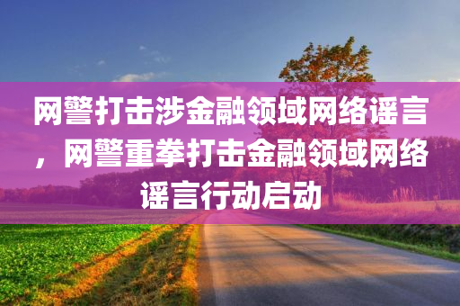 网警打击涉金融领域网络谣言，网警重拳打击金融领域网络谣言行动启动