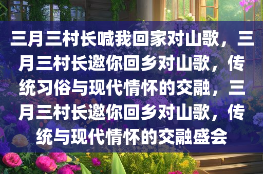 三月三村长喊我回家对山歌，三月三村长邀你回乡对山歌，传统习俗与现代情怀的交融，三月三村长邀你回乡对山歌，传统与现代情怀的交融盛会