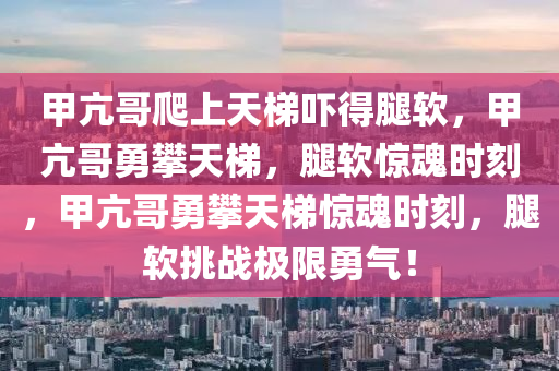 甲亢哥爬上天梯吓得腿软，甲亢哥勇攀天梯，腿软惊魂时刻，甲亢哥勇攀天梯惊魂时刻，腿软挑战极限勇气！