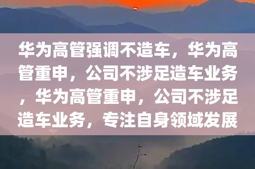 华为高管强调不造车，华为高管重申，公司不涉足造车业务，华为高管重申，公司不涉足造车业务，专注自身领域发展