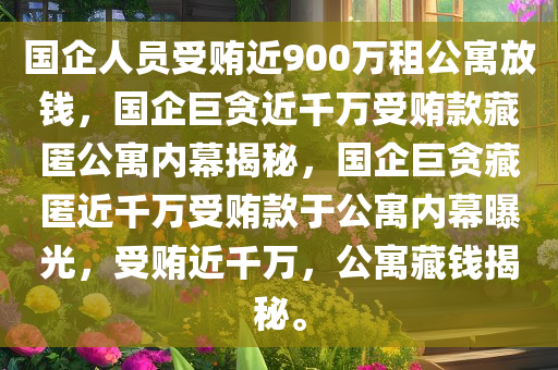 国企人员受贿近900万租公寓放钱，国企巨贪近千万受贿款藏匿公寓内幕揭秘，国企巨贪藏匿近千万受贿款于公寓内幕曝光，受贿近千万，公寓藏钱揭秘。