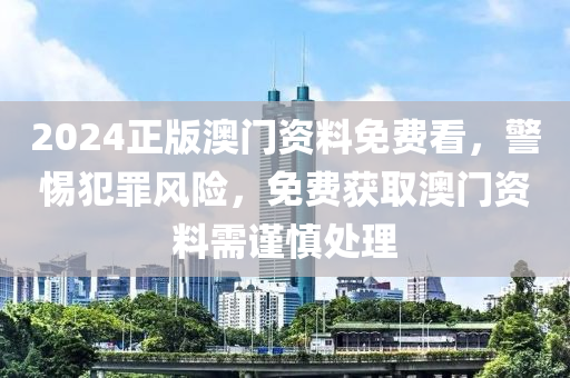 2024正版澳门资料免费看，警惕犯罪风险，免费获取澳门资料需谨慎处理
