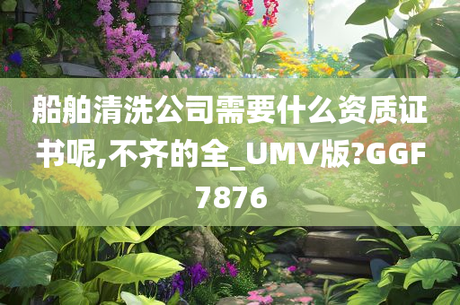 船舶清洗公司需要什么资质证书呢,不齐的全_UMV版?GGF7876