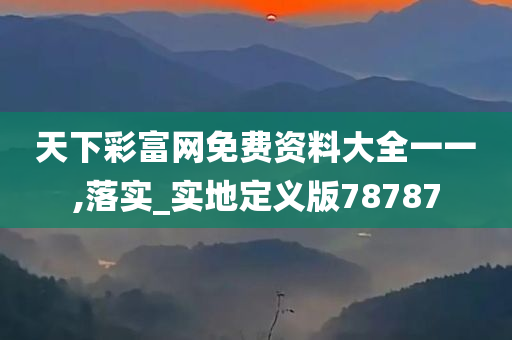天下彩富网免费资料大全一一,落实_实地定义版78787