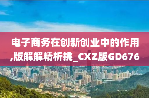 电子商务在创新创业中的作用,版解解精析挑_CXZ版GD676