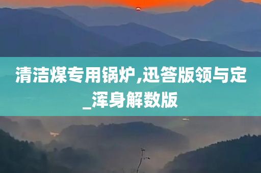 清洁煤专用锅炉,迅答版领与定_浑身解数版