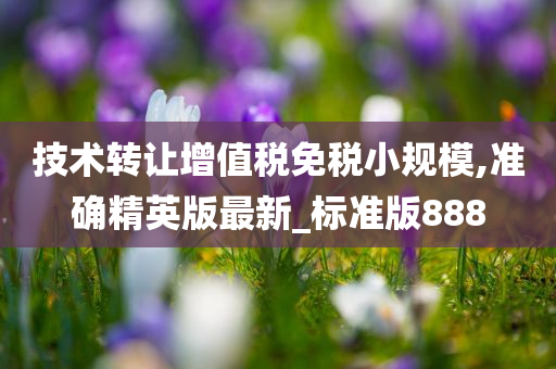 技术转让增值税免税小规模,准确精英版最新_标准版888