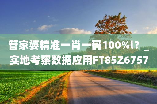 管家婆精准一肖一码1今晚必出三肖2025_2025新澳门精准免费提供·精确判断00%l？_实地考察数据应用FT85Z6757