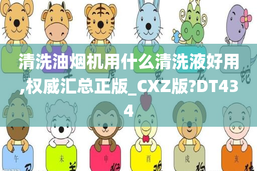 清洗油烟机用什么清洗液好用,权威汇总正版_CXZ版?DT434