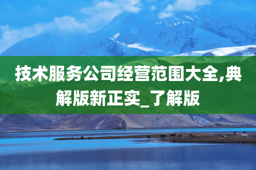 技术服务公司经营范围大全,典解版新正实_了解版