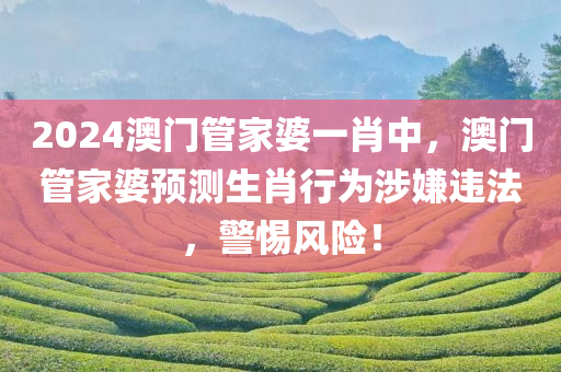 2024澳门管家婆一肖中，澳门管家婆预测生肖行为涉嫌违法，警惕风险！