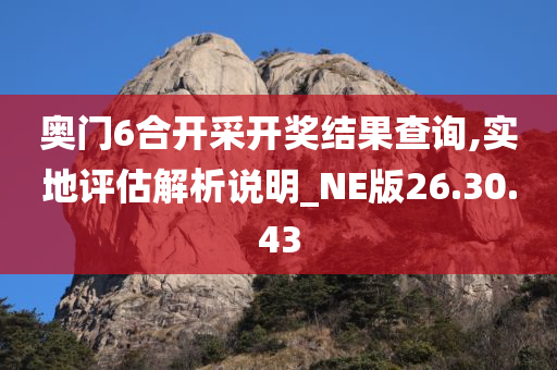 奥门6合开采开奖结果查询,实地评估解析说明_NE版26.30.43