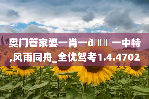 奥门管家婆一肖一??一中特,风雨同舟_全优驾考1.4.4702