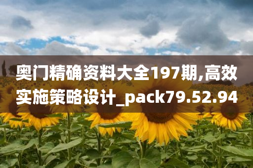 奥门精确资料大全197期,高效实施策略设计_pack79.52.94